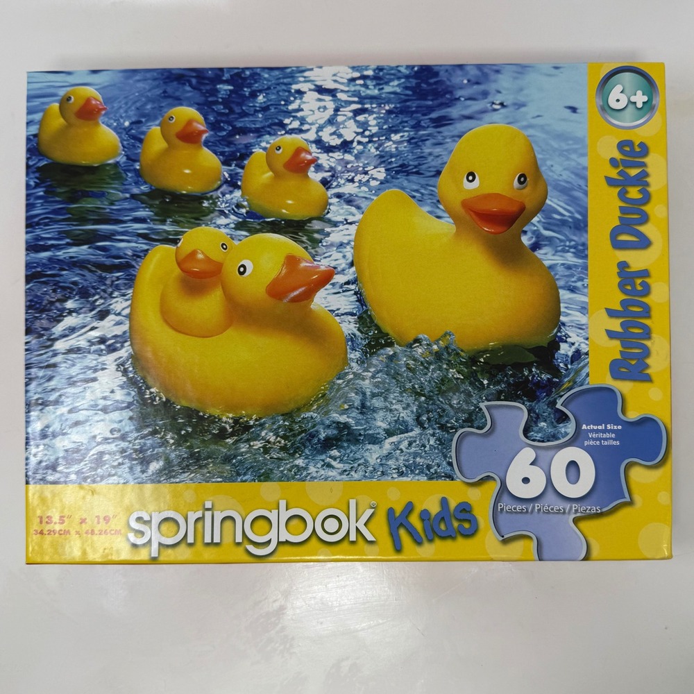 Springbok Kids Rubber Duckie 60 Piece Jigsaw Puzzle 13.5x19 Made in USA 2012
